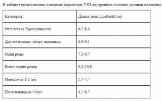 Норма длины матки